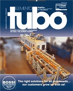 Elemento Tubo 21 - Aprile & Maggio 2014 | ISSN 2035-1798 | PDF HQ | Bimestrale | Professionisti | Materiali | Industria
Elemento Tubo è il progetto editoriale che la casa editrice dedica al mondo dei tubi e dei profilati metallici per presentare i più innovativi e interessanti impieghi industriali di questi fondamentali elementi di progetto in molti ambiti industriali, dal design e arredo fino all’edilizia strutturale, passando per settori strategici come l’automotive, il movimento terra, il settore energetico, l’industria del ciclo e del motociclo solo per citarne alcuni. Elemento Tubo affronta tutti i temi di maggior interesse legati al mondo della lavorazione dei tubi e dei profilati metallici, dalla loro produzione alla reale applicazione, con articoli tecnici ed esperienze dirette sul campo, a stretto contatto con chi ne ha fatto la componente attorno a cui ruota la propria attività. La rivista costituisce il collettore delle informazioni tra domanda e offerta in un comparto altamente tecnologico e in costante espansione. La rivista fornisce tutte le informazioni utili e concrete che riguardano da vicino la produzione e la lavorazione dei tubi e dei profilati metallici. Rubriche e articoli sono sempre di sicuro interesse pratico. La suddivisione in sezioni permette di individuare immediatamente le pagine da leggere per prime e ritrovare con facilità numero dopo numero quello che davvero interessa.