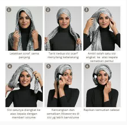 Foto Tutorial Hijab Modern Sederhana Terbaru 2015  New 