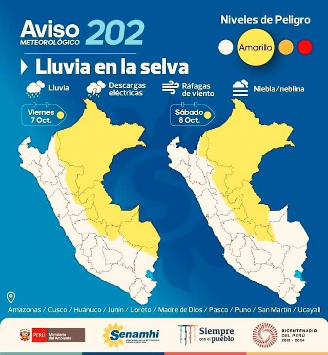 Loreto: Aviso Meteorológico 