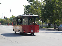 Ollie the Trolley. Downtown Omaha