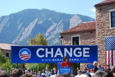 Michelle Obama at a rally in Boulder, Colorado