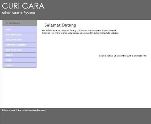 Source Code Program Aplikasi Absensi PHP Mysql 
