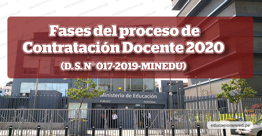 MINEDU: Conoce las Fases del proceso de Contratación Docente 2020 (D. S. N° 017-2019-MINEDU) www.minedu.gob.pe