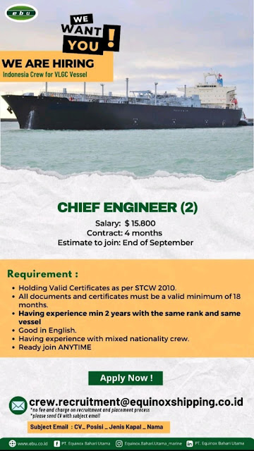 Hiring for Indonesian Crew EBU LPG, Container Vessel CMA CGM 2023