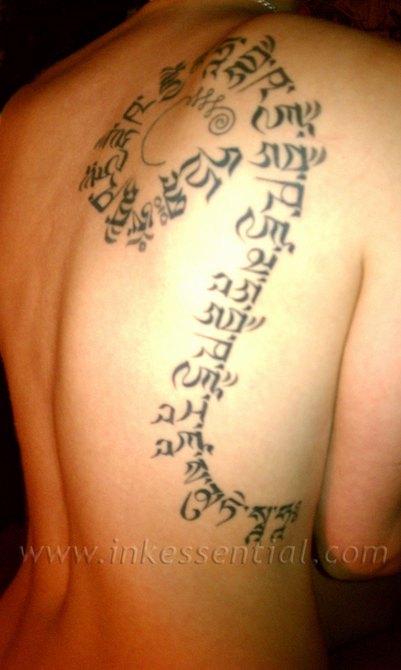 Custom created Tibetan calligraphy for tattoo designs and exclusive'flash'