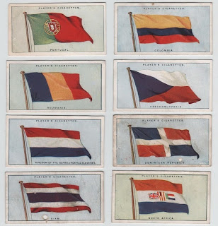 Cigarette cards from the Flags of the League of Nations series, c.1928