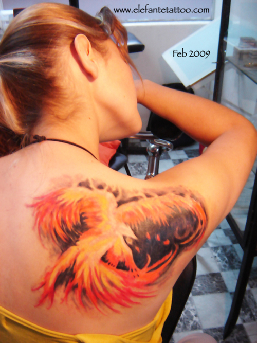 It is fairly easy to draw the Phoenix bird tattoos which are normally