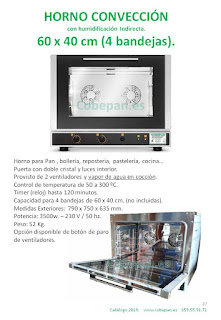 Horno aire/convección + vapor 4 bandejas 60x40. 