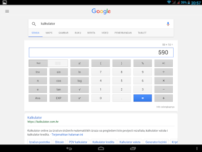 Menghitung menggunakan kalkulator di google search