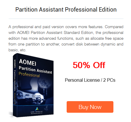 50% Off - AOMEI Partition Assistant Pro Edition Discount Coupon Code