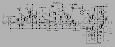 Rangkaian Guitar Amplifier + Tone Control