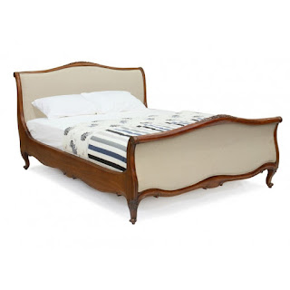 antique mahogany bed with fabric luxurious french style for hotel-classic french bed jepara indonesia mahogany