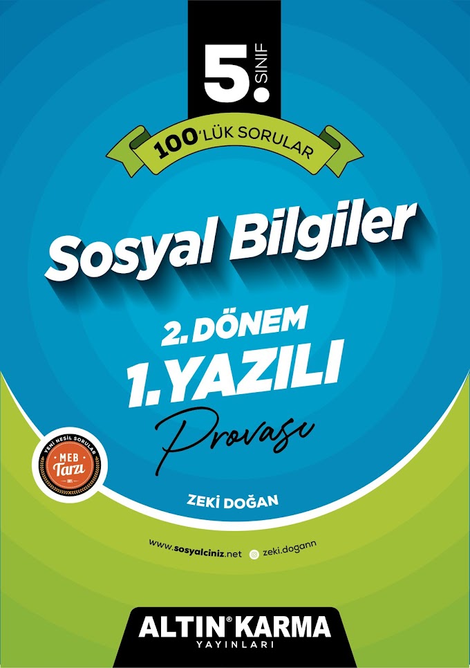 5.Sınıf Sosyal Bilgiler 2.Dönem 1.Yazılı