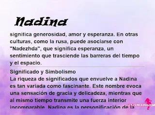 ▷ Significado del nombre Nadina