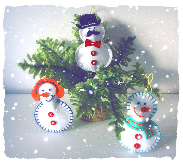 Snowmen Felt Decorations