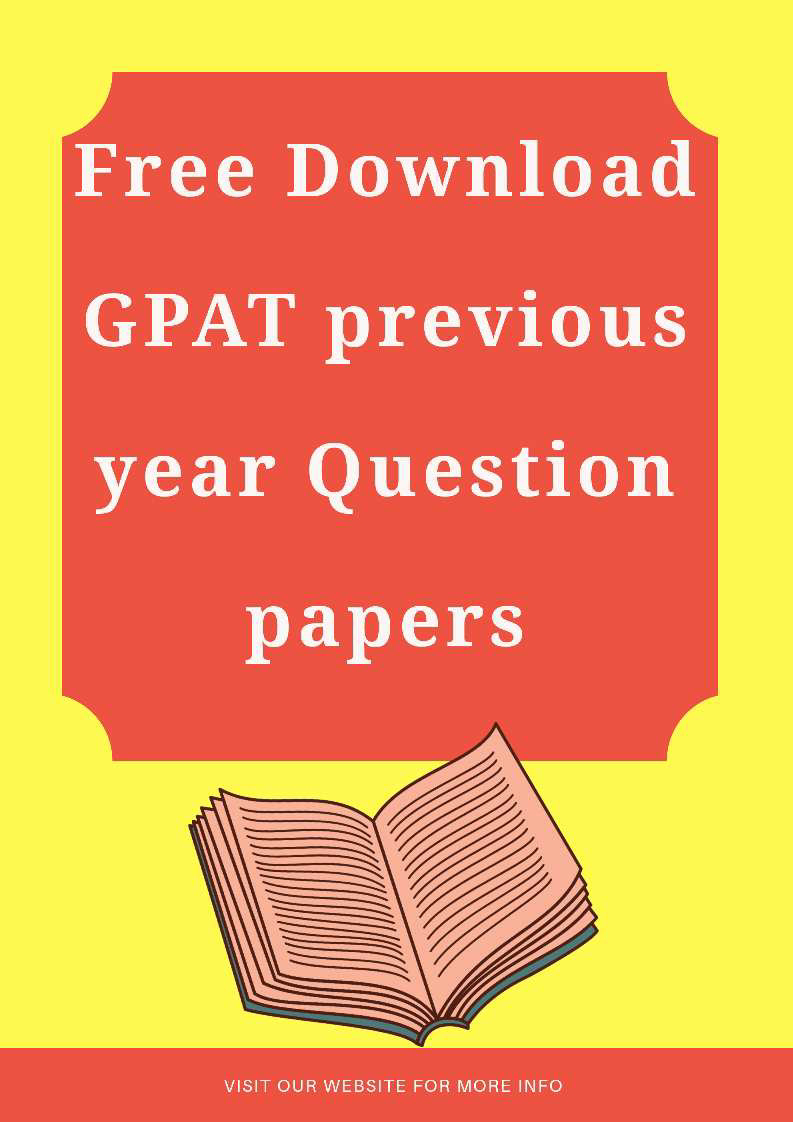 Free Download GPAT previous year Question papers