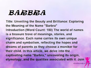 meaning of the name "BARBRA"