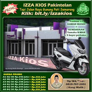 Ruko/kios/toko dijual:  IZZA KIOS dijual murah di SEMARANG daerah PAKINTELAN Gunungpati - PROMO