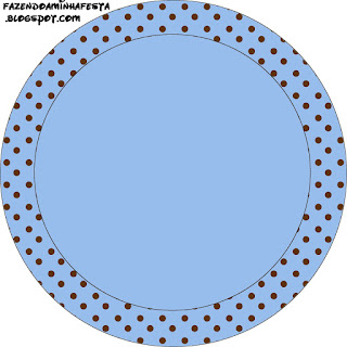 Brown and Light Blue: Free Printable Cupcakes Wrappers and Toppers.