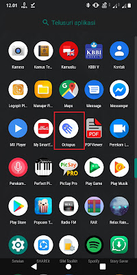 Pertama, Sobat download aplikasi Octopus. Sobat bisa download aplikasinya di PlayStore.