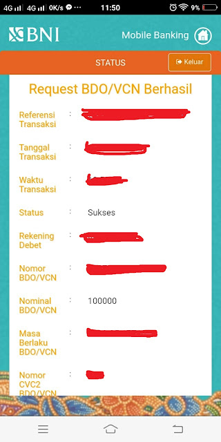 Cara membuat Pembayaran Online BNI / VCN Bank BNI  Mahasiswa Excel