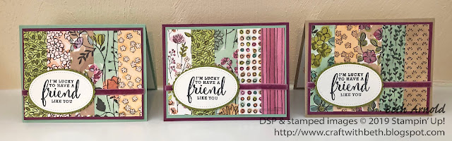 Craft with Beth: Stampin' Up! card Share What You Love Specialty Designer Series Paper DSP Love What You Do Stamp Set Layering Ovals Framelits Stitched Shapes Framelits Friendship card Thinking of You