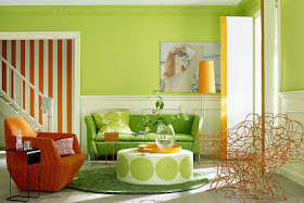 sala verde naranja