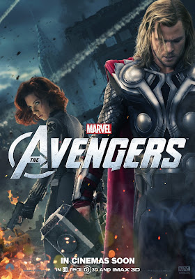 The Avengers International Character Movie Posters - Scarlett Johansson as Black Widow & Chris Hemsworth as Thor