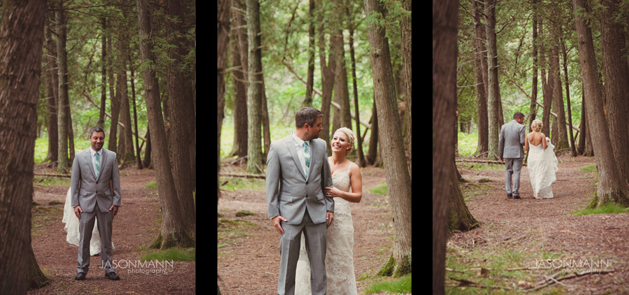 Rustic Door County wedding at Gordon Lodge. First look. Photo by Jason Mann Photography, 920-246-8106, www.jmannphoto.com