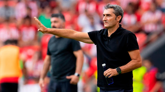 Valverde, durante el Athletic-Valencia de Liga