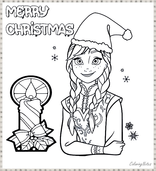 14 Cute Frozen Christmas Coloring Pages for Children Free Printable