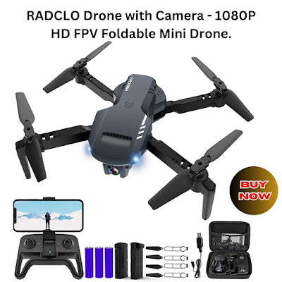 RADCLO Drone with Camera - 1080P HD FPV Foldable Mini Drone.