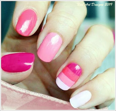 Pink nails designs, pink nails ideas 2019, black and pink, white and pink nails