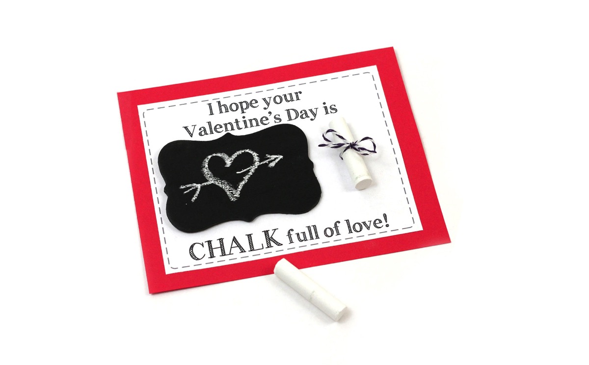 Chalk and chalkboard printable valentine