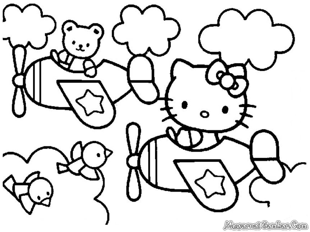 Gambar Mewarnai Hello Kitty Mewarnai Gambar