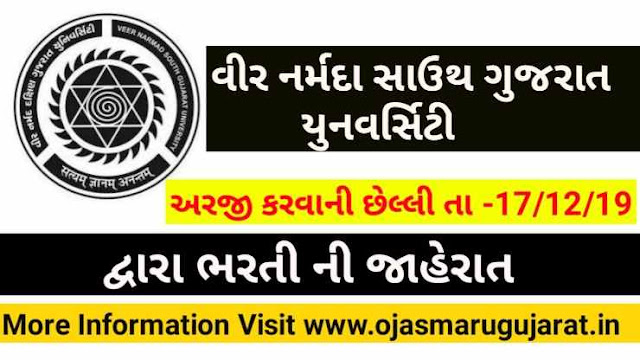 Veer Narmad South Gujarat University Public Relation Officer Requirement 2019