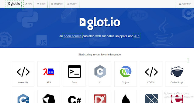 Glot.io - 5+ Code Editor dan Compiler Online Terbaik