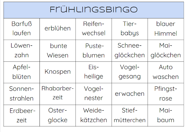 Frühlingsbingo