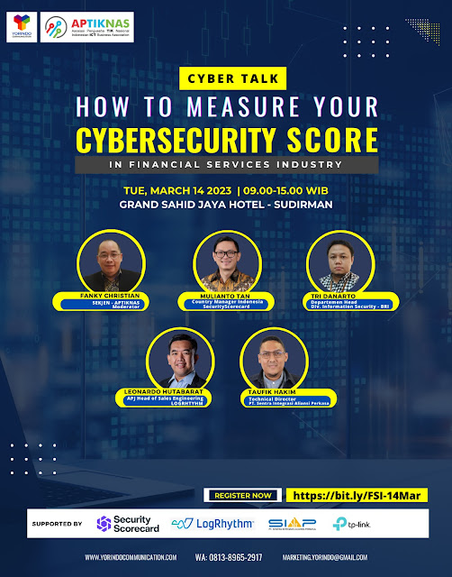 Join Our Seminar Offline :  How to Measure your CYBERSECURITY SCORE! In Financial Services Industry - 14 Mar 2023