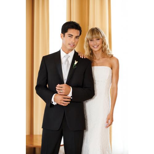 gray tuxedo wedding navy