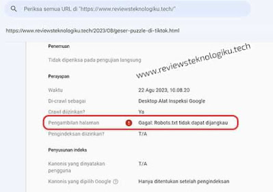 notif url tidak tersedia di google