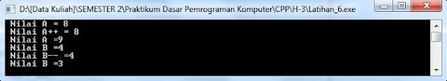 C++ Programming Language Program : Increment and decrement