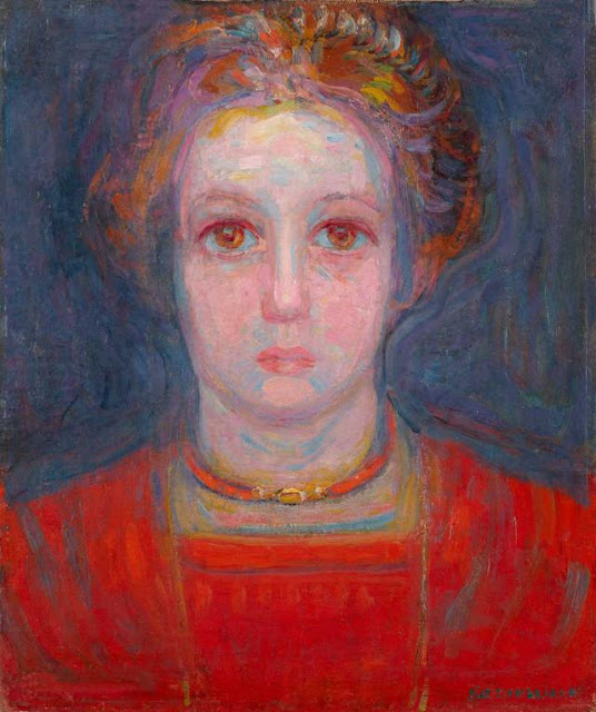 Piet Mondrian - Retrato de una joven vestida de rojo - 1908-09