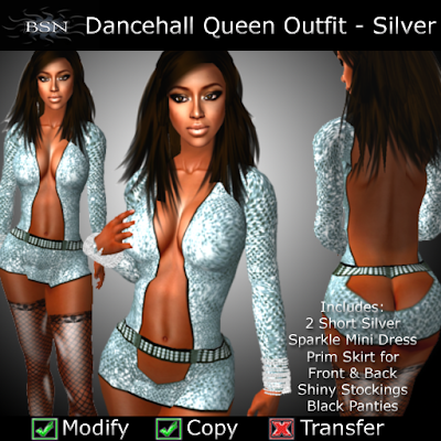 BSN Dancehall Queen Outfit - Silver