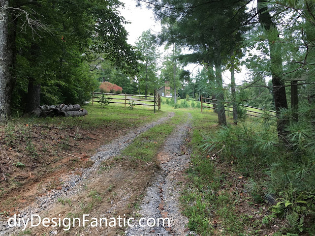 mountain cottage, cottage, farmhouse, driveway maintenance, gravel driveway, steep gravel driveway, diy, diyDesignFanatic.com