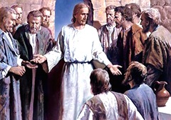 Jesus Ressuscitado com discípulos