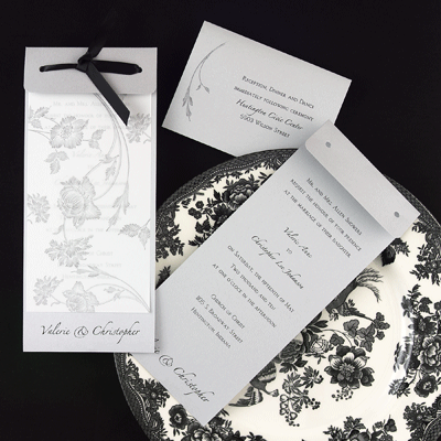 Silver Shimmering Wedding Invitation