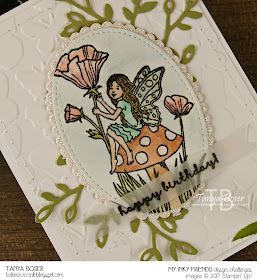 Fairy Celebration from Stampin' Up! has several images that are delightful to watercolor! ~Tanya Boser for My Inky Friends Challenge #4