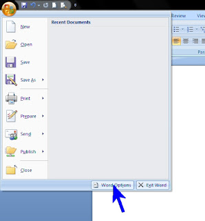 Office 2007 Options Button