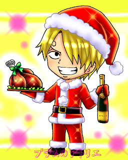 プラムのアトリエ 12年 クリスマス ワンピース サンジ サンタver ローストチキン シャンパン ミニキャラ ちびキャラ イラスト プラムのアトリエ 12年 クリスマス ワンピース サンジ サンタver ローストチキン シャンパン ミニキャラ ちびキャラ イラスト